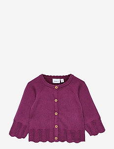 NBFTEMOLLY LS KNIT CARD - gilets - crushed berry