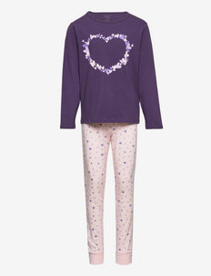 NKFNIGHTSET PURPLE HEART - pyjamasset - purple plumeria