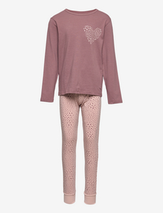 NKFNIGHTSET ROSE TAUPE LEO - pyjamasset - rose taupe