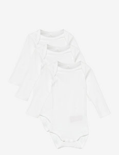 NBNBODY 3P LS SOLID WHITE 3 - bodies unis à manches longues - bright white