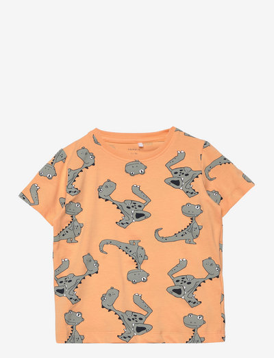 NMMJESAN SS TOP BOX - t-shirt à manches courtes avec motif - salmon buff