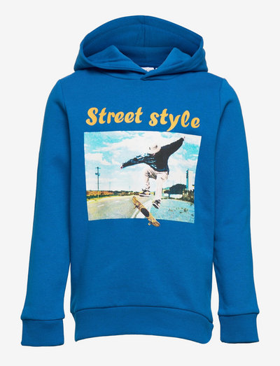 NKMRSTREET SWE W HOOD BRU - hoodies - imperial blue