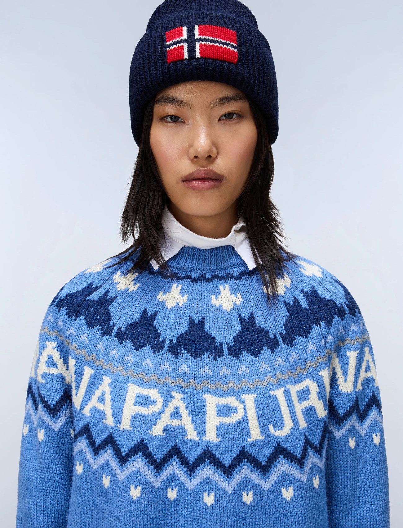Napapijri D-Fiames C W, XL, Blue, Strik > Trøjer, Dame