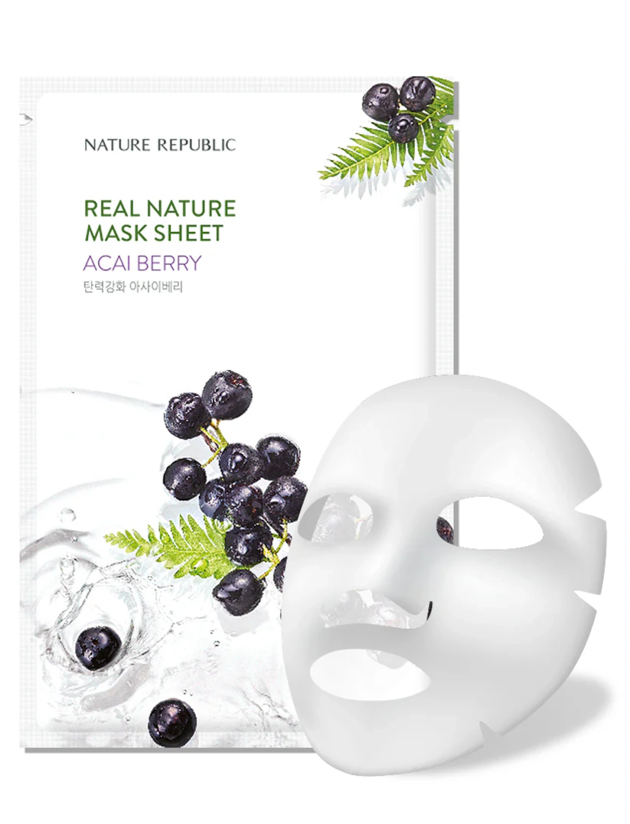 Nature Republic Real Nature Sheet Mask Acai Berry, 23 ml, Nude, Masker > Sheetmask, Dame