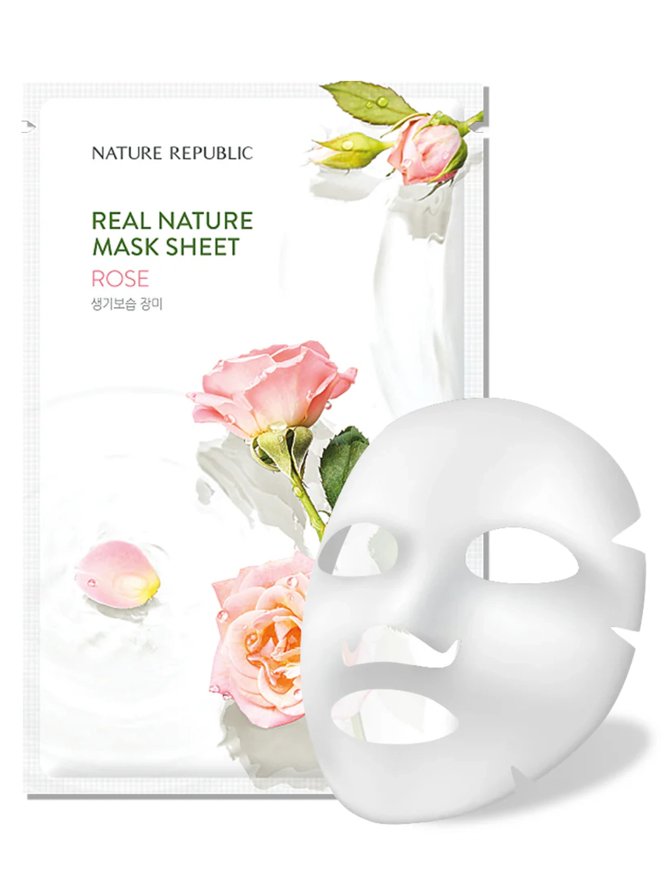 Nature Republic Real Nature Sheet Mask Rose, 23 ml, Nude, Masker > Sheetmask, Dame
