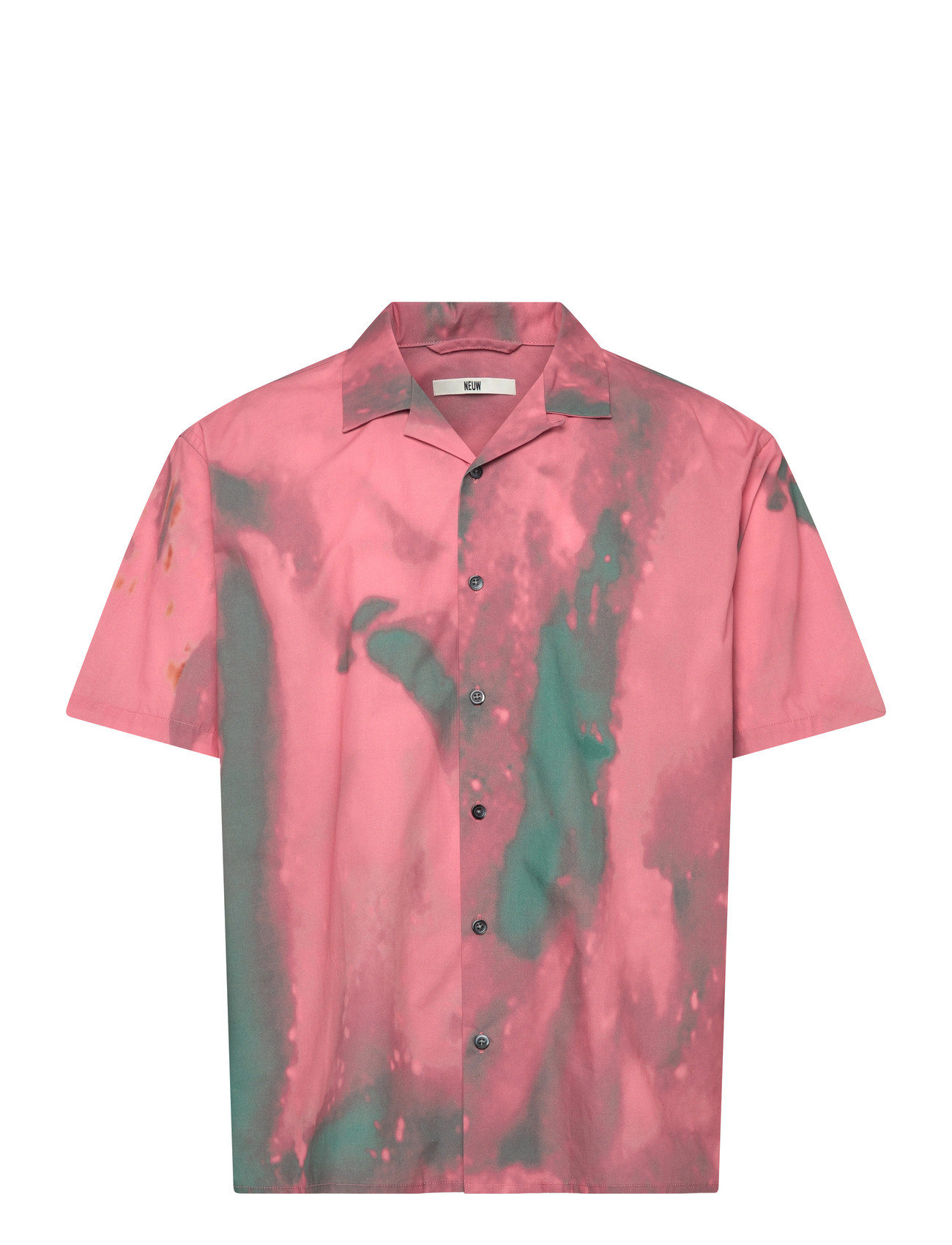 NEUW Bleach Print Ss Shirt Quartz, M, Pink, Skjorter > Kortærmede Shirts, Herre