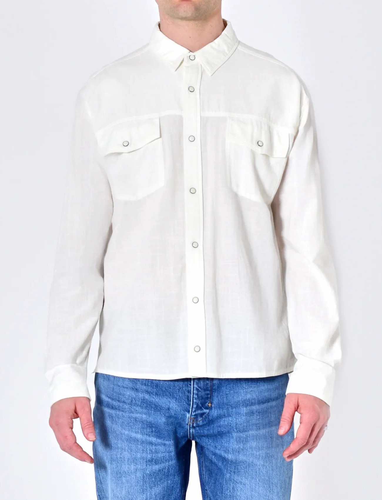 NEUW Cotton Overshirtwhite, M, White, Overdele > Overtrøjer, Herre