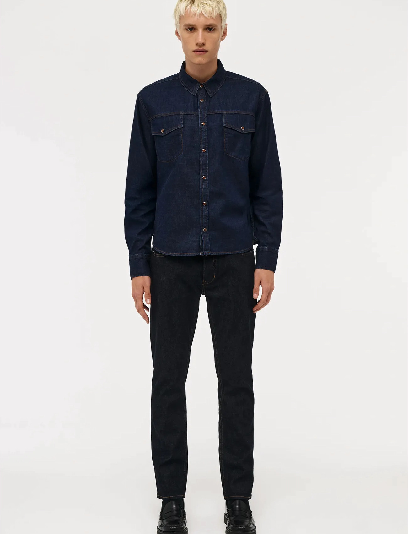 NEUW Denim Overshirtindigo, S, Navy, Skjorter > Denim-Skjorter, Herre