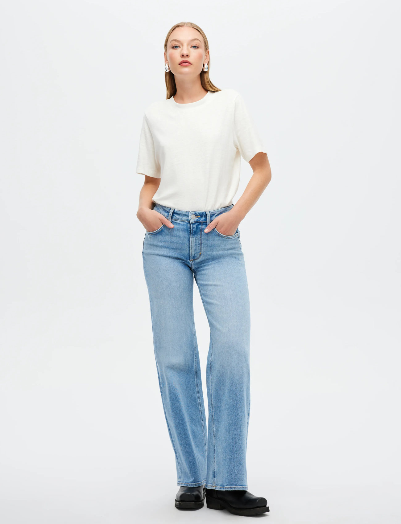 NEUW Eva Wide Miragelight Vintage Indigo, 29 x 34, Blue, Jeans > Vidde, Dame