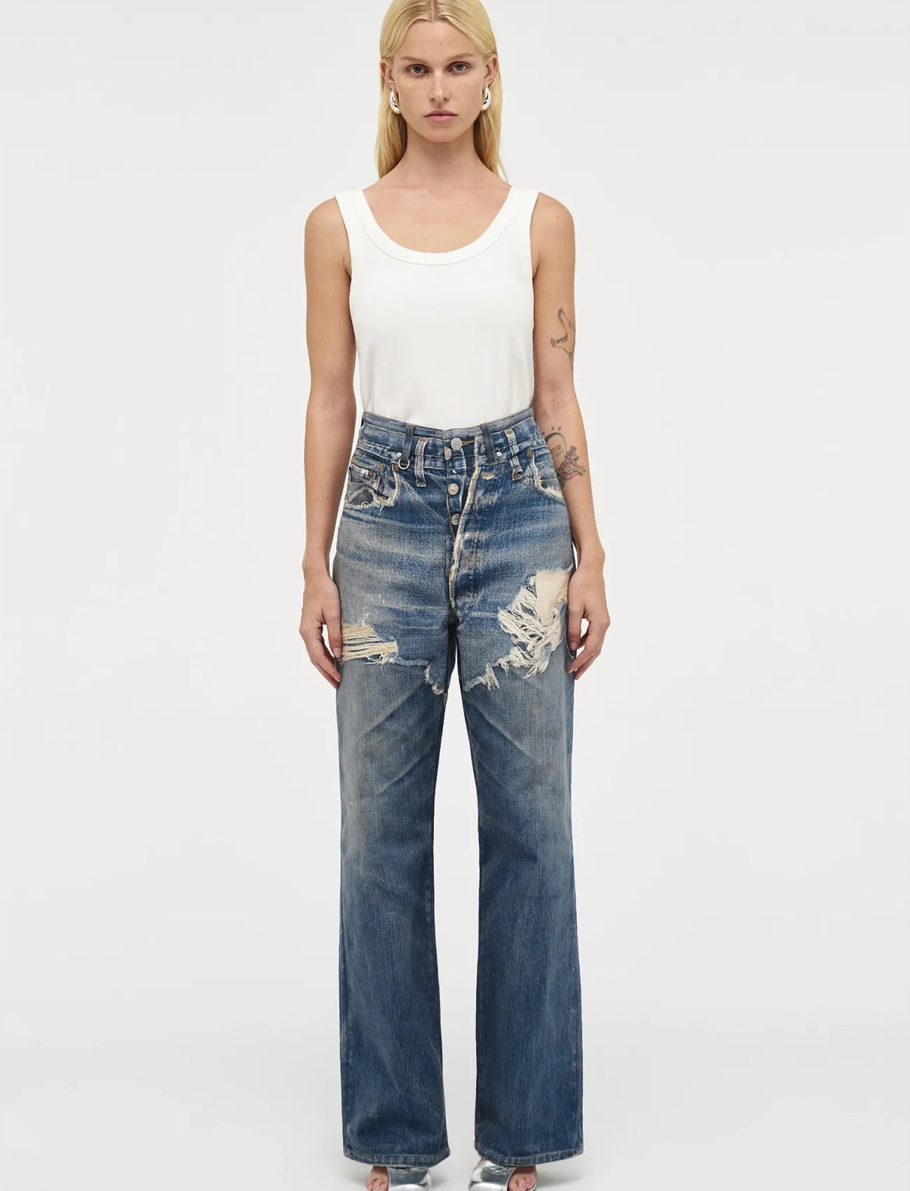 NEUW Coco Relaxed Digital Summermid Vintage Indigo, 28 x 32, Blue, Jeans > Vidde, Dame