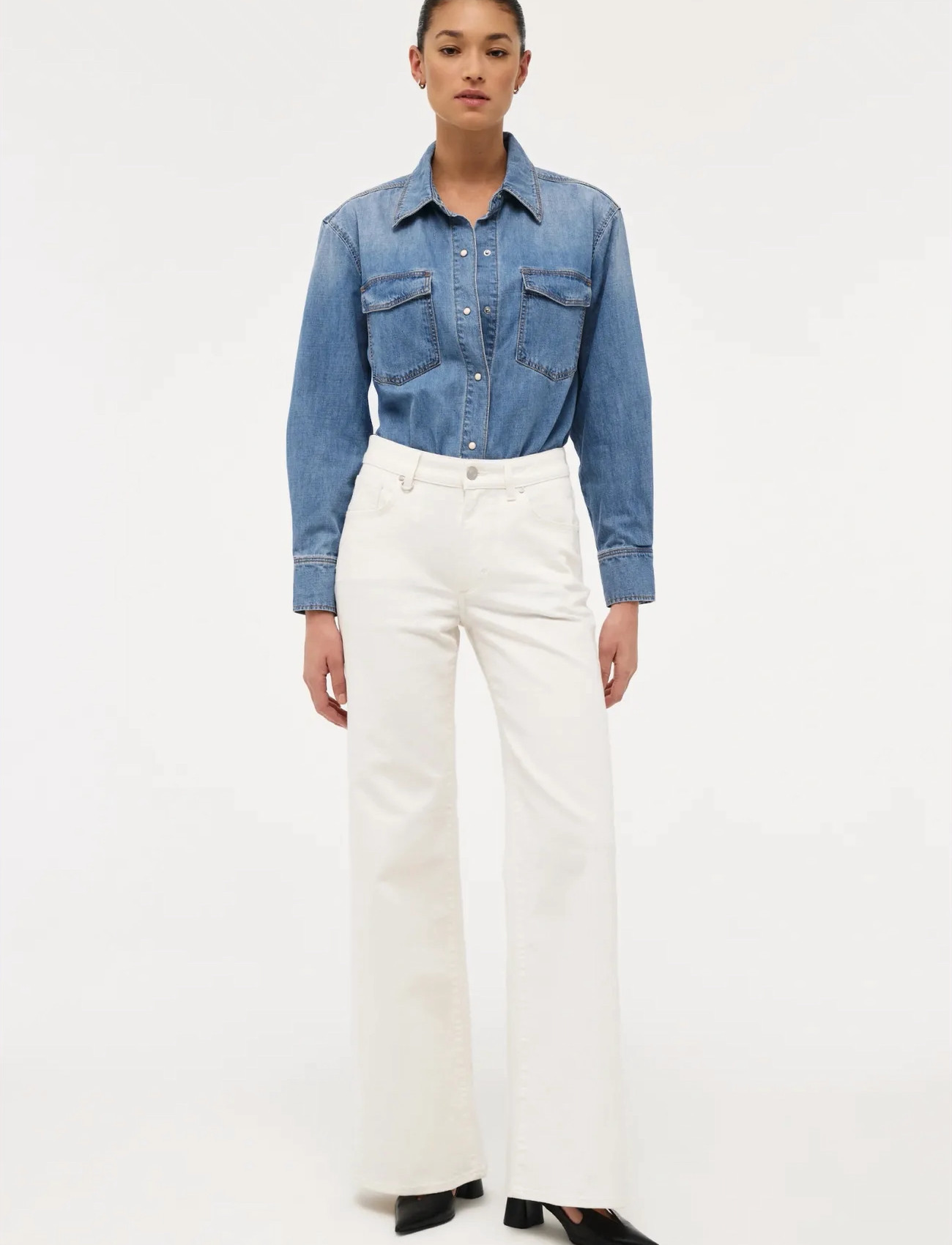 NEUW Eva Wide Whitewhite, 24 x 30, White, Jeans > Vidde, Dame