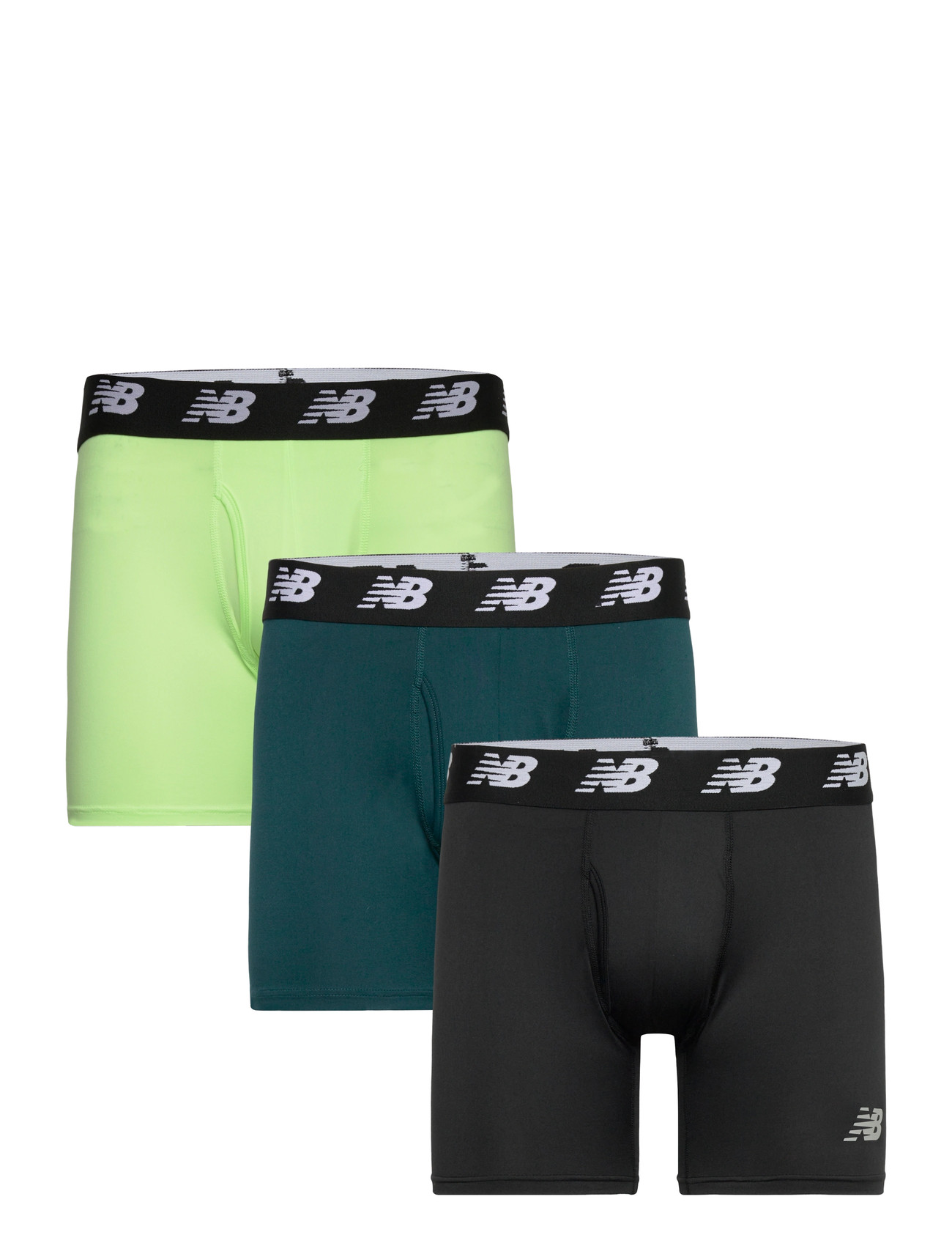 New Balance Mens Premium 6" Boxer Brief With Fly 3 Pack, XL, Multi/patterned, Sport > Boksershorts, Herre