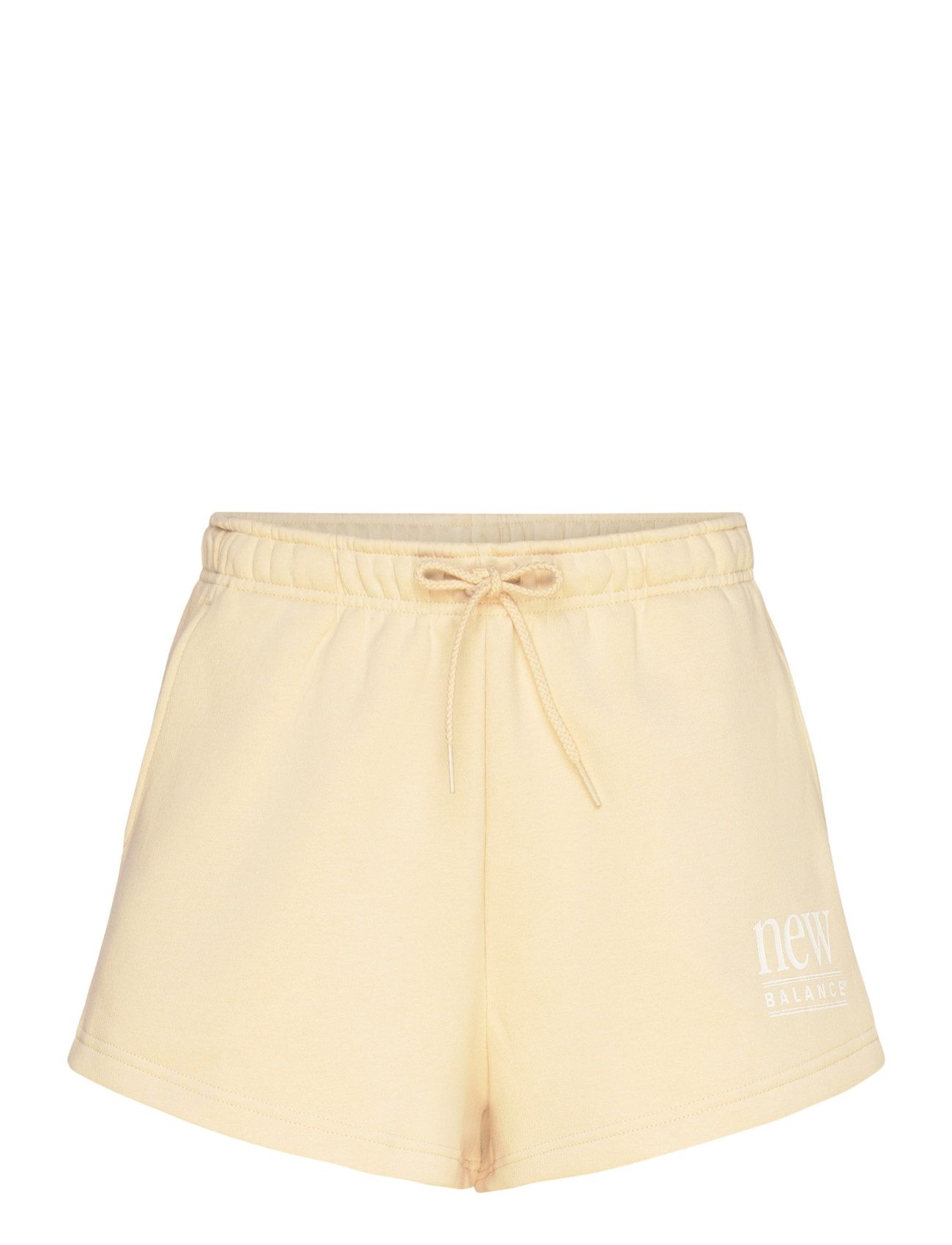 New Balance Reimagined Fleece Short, XS, Yellow, Sport Shorts > Sport Sweat Shorts, Dame