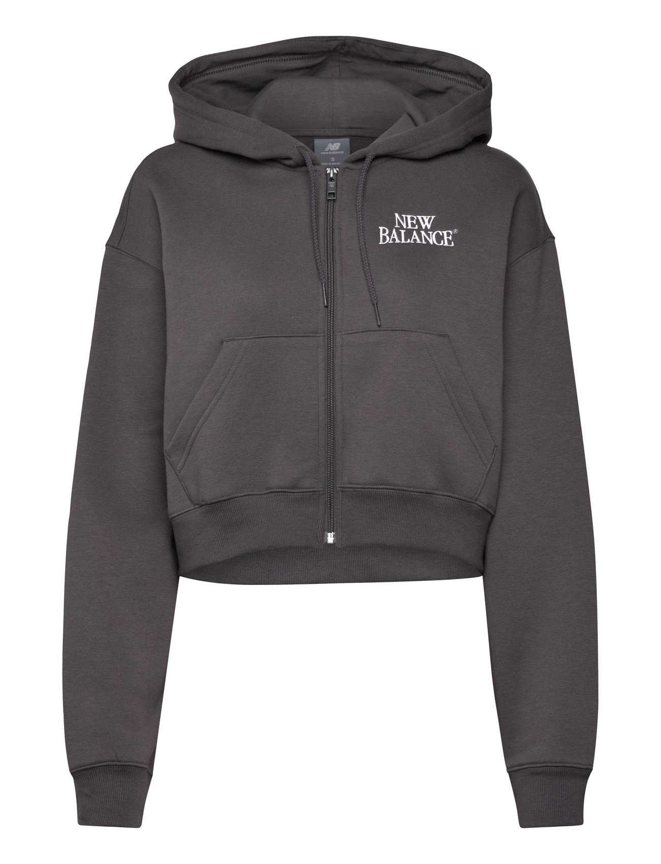 New Balance Linear Heritage Fleece Full Zip, S, Grey, Sport Sweatshirts & Hoodies > Sport Hoodies, Dame
