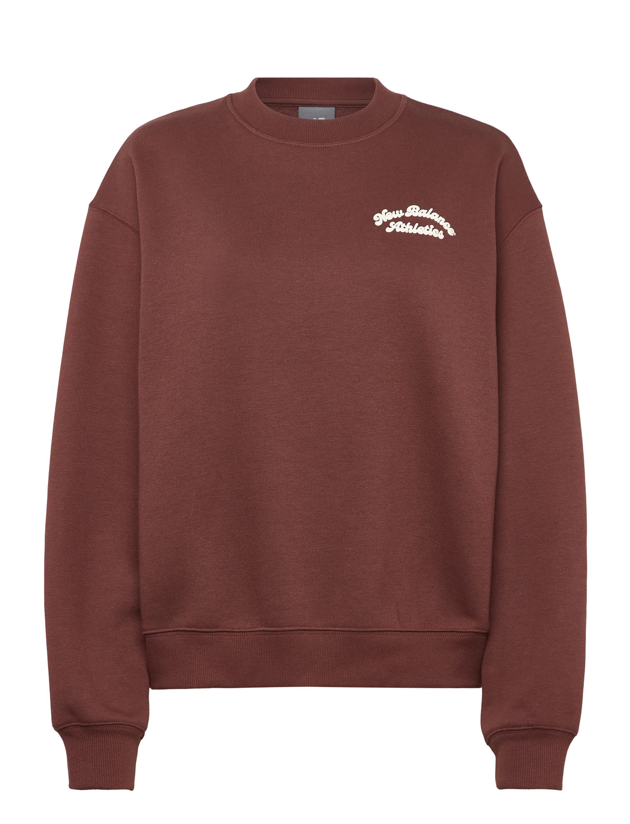 New Balance Linear Heritage Fleece Crew, XL, Brown, Sport Sweatshirts & Hoodies > Sport Sweatshirts, Dame