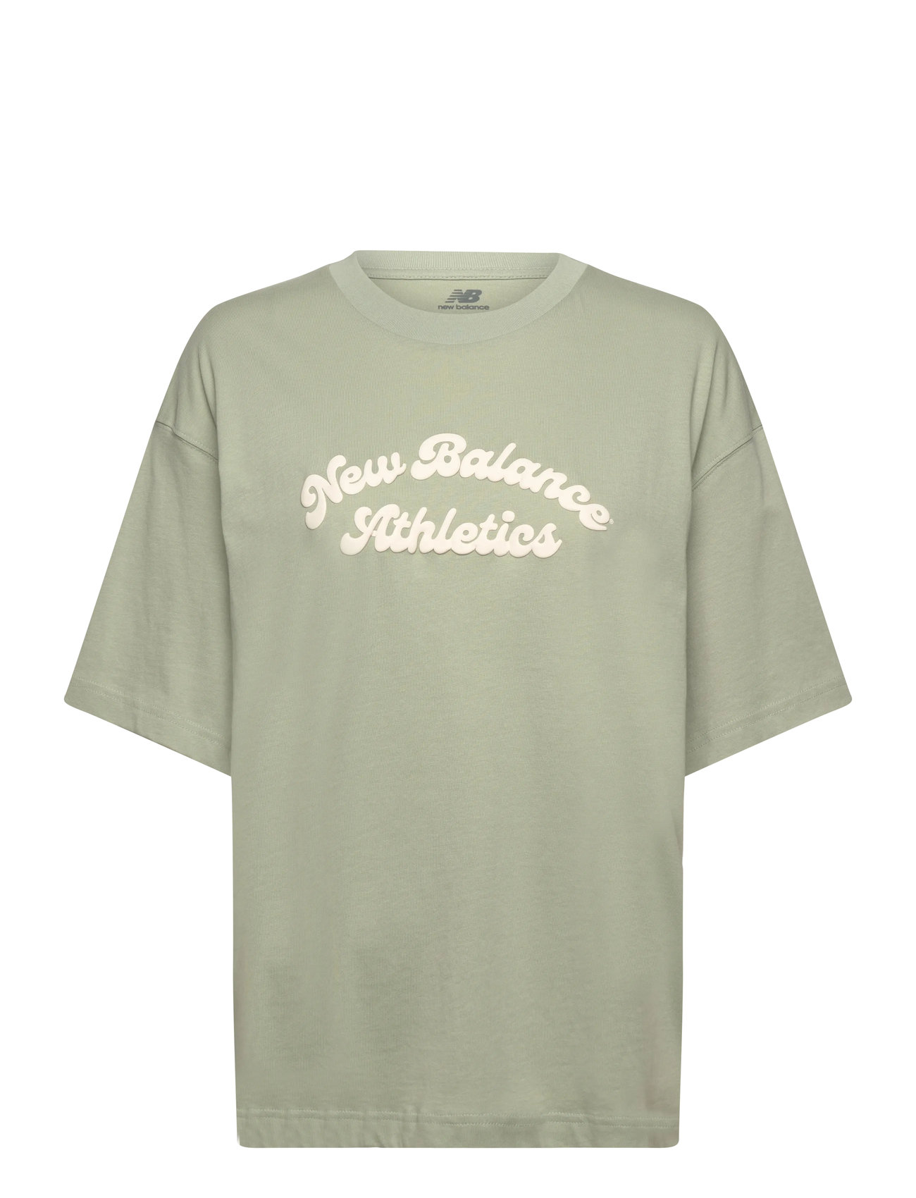NEW BALANCE Linear Heritage Oversized T-Shirt Grün - S - Damen