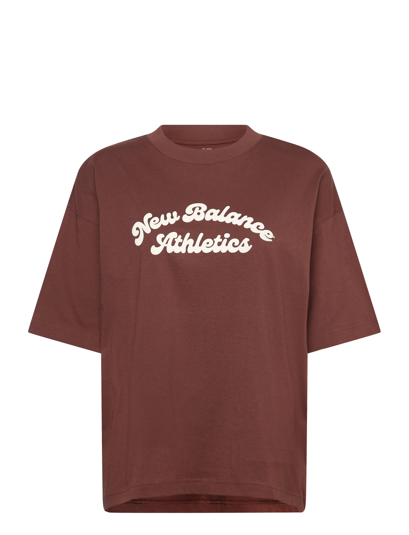 NEW BALANCE Linear Heritage Oversized T-Shirt Braun - L - Damen