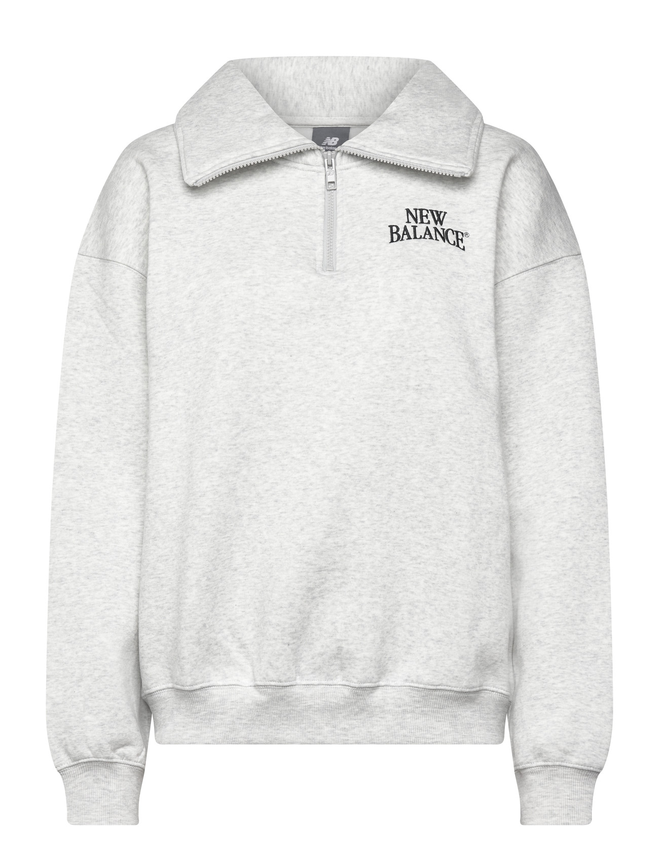 New Balance Linear Heritage Fleece Half Zip, M, Grey, Sport Sweatshirts & Hoodies > Sport Sweatshirts, Dame