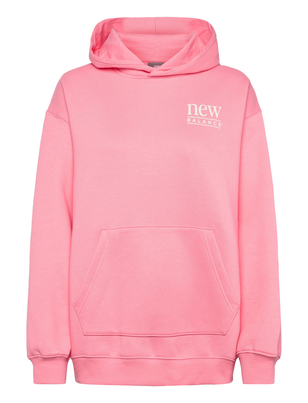 New Balance Reimagined Fleece Long Length Hoodie, S, Pink, Sport Sweatshirts & Hoodies > Sport Hoodies, Dame