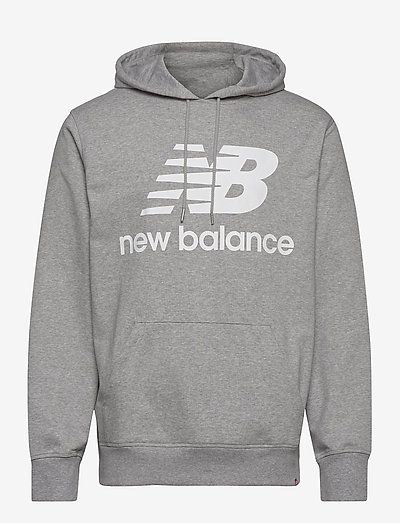 NB Essentials Stacked Logo Po Hoodie - pulls a capuche - athletic grey