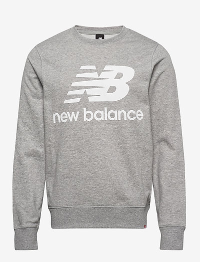 NB Essentials Stacked Logo Crew - sweatshirts - athletic grey