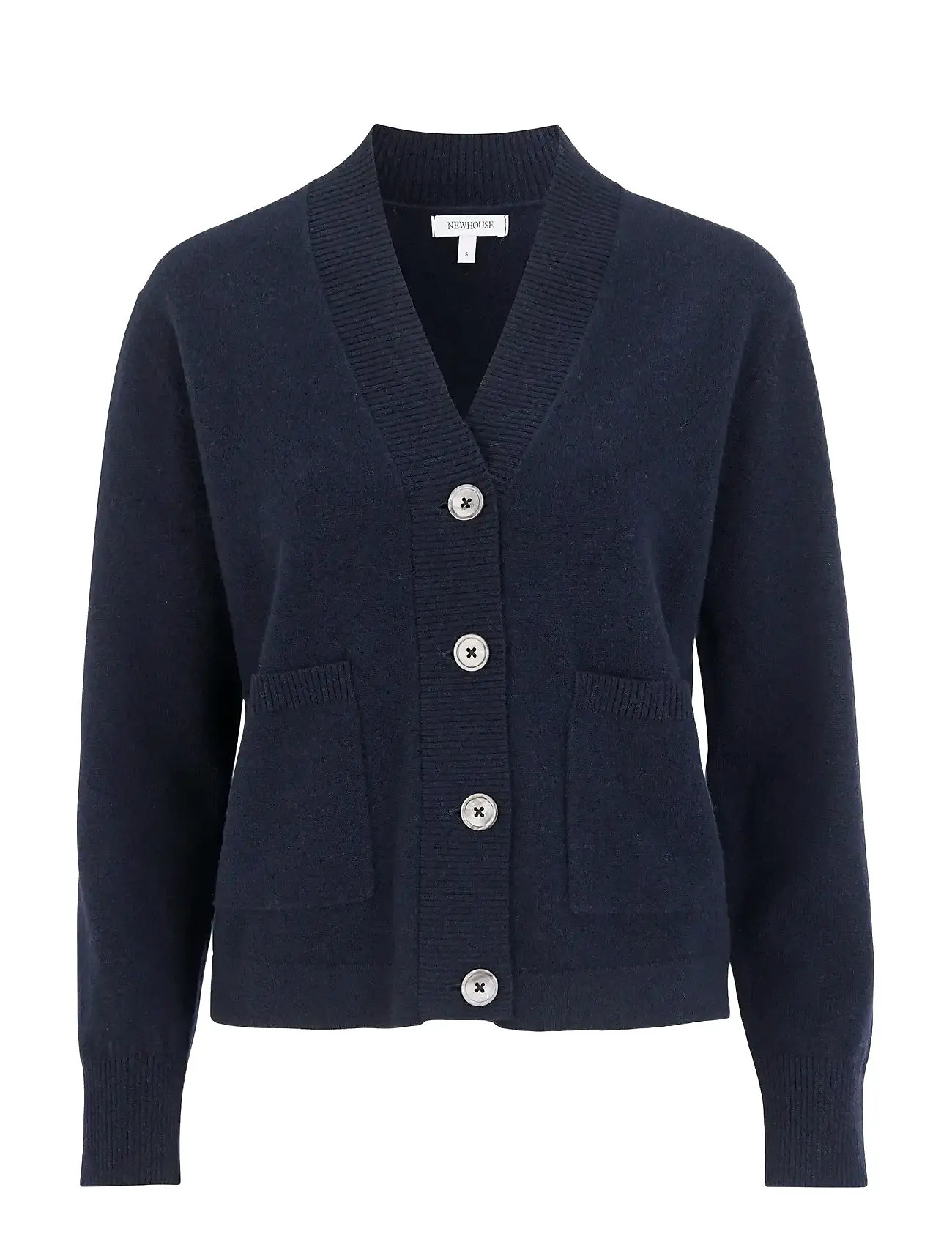 Newhouse Mathilda Lambswool Cardigan, S, Blue, Strik > Cardigans, Dame