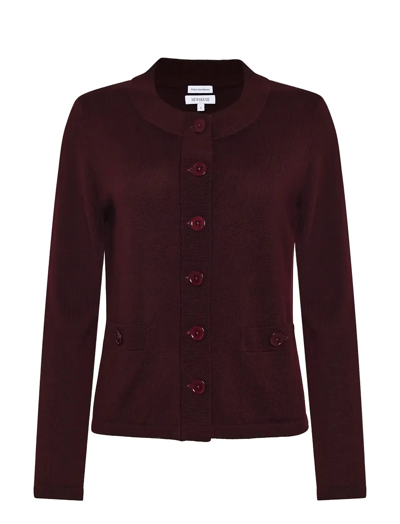 NEWHOUSE Sarah Merino Cardigan Burgundy - XS - Damen