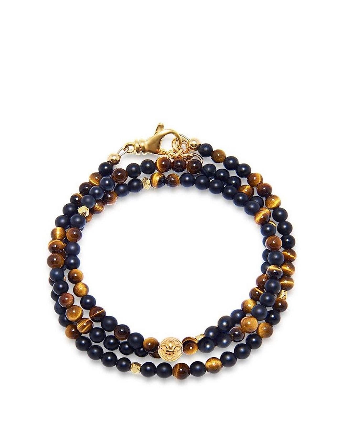 The Mykonos Collection - Brown Tiger Eye, Matte Onyx, And Go Armbånd Smykker Brown Nialaya