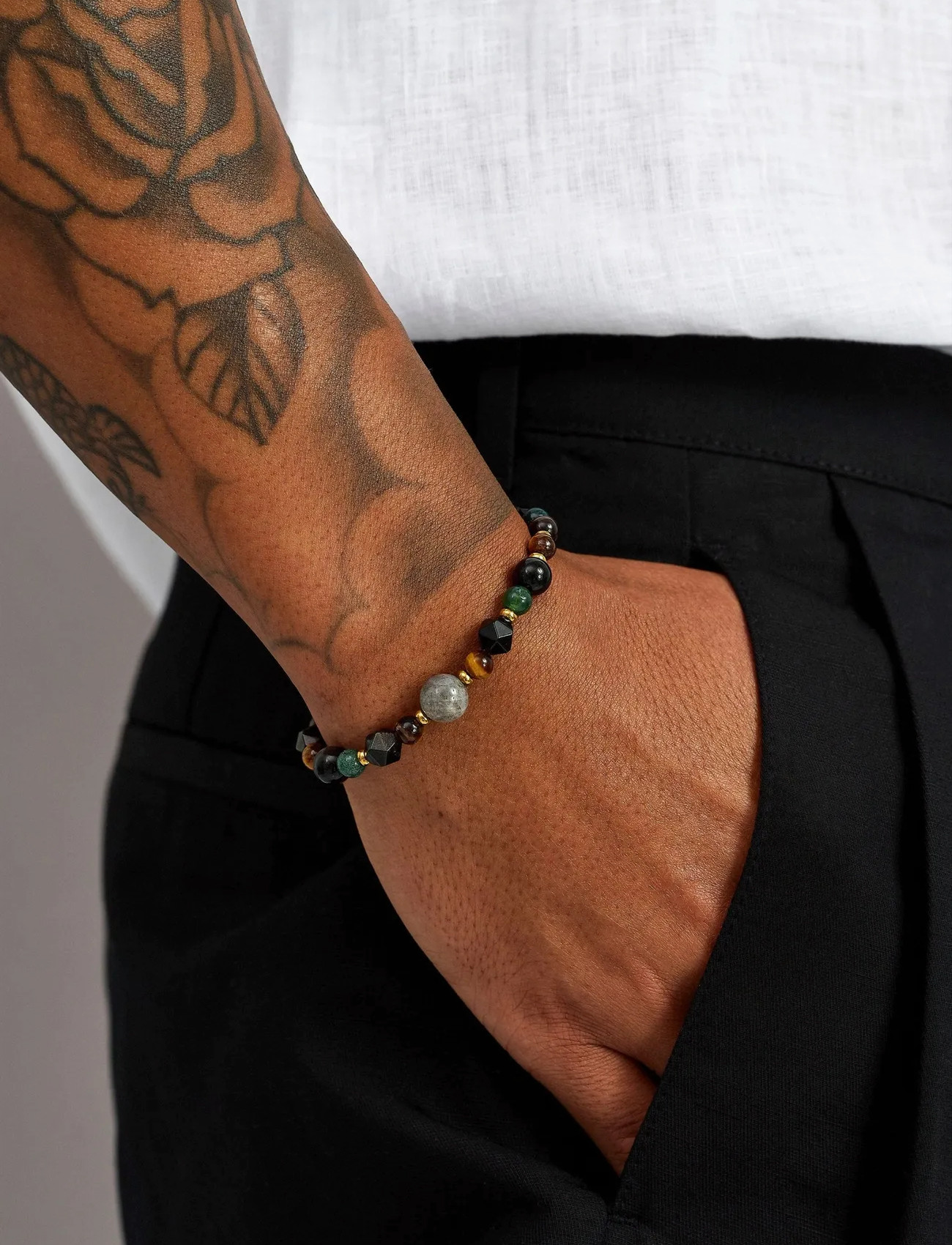 Nialaya Spiritual Power Bracelet, L, Multi/patterned, Smykker > Armbånd, Herre