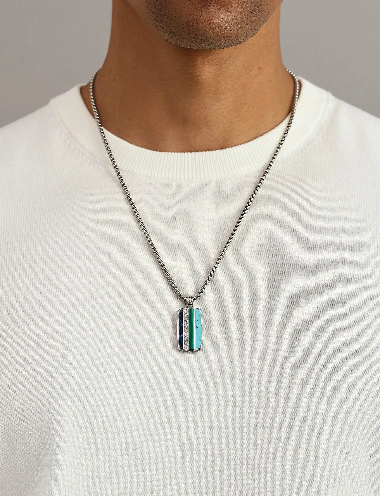 Nialaya The Trinity Dog Tag, 22', Silver, Smykker > Halskæder, Herre