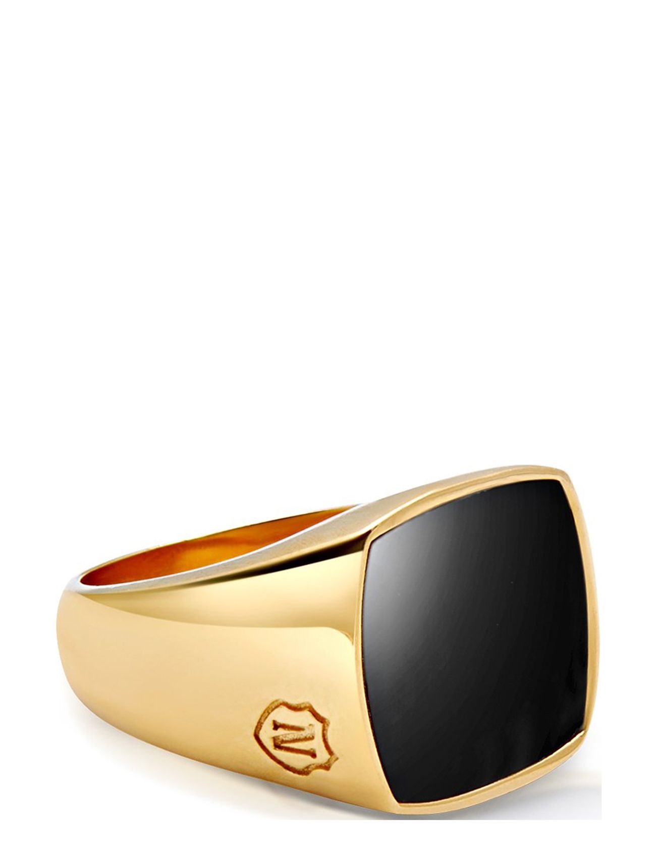 Men's Gold Signet Ring With Onyx Ring Smycken Black Nialaya