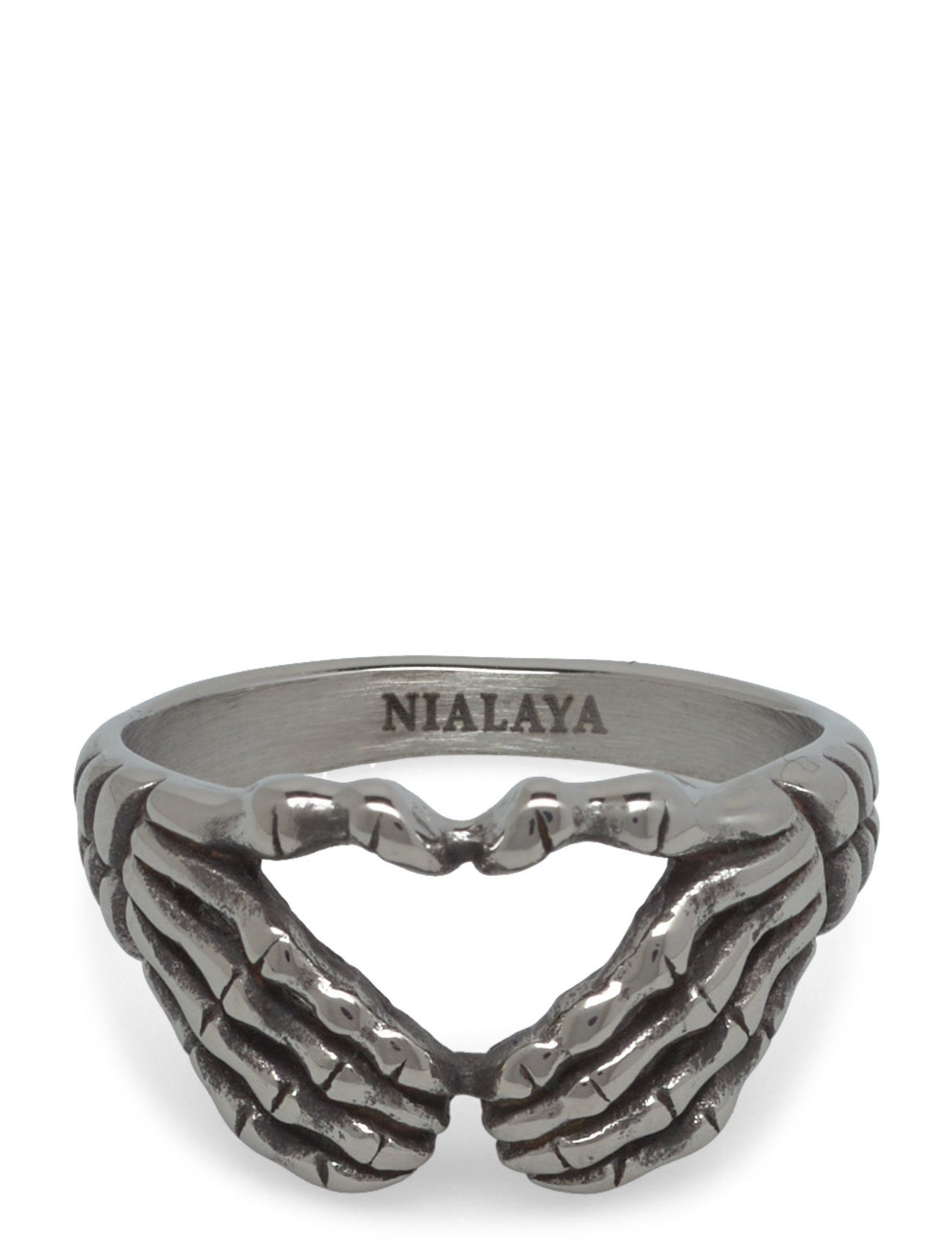 Nialaya Men's Vintage Skeleton Ring Silver