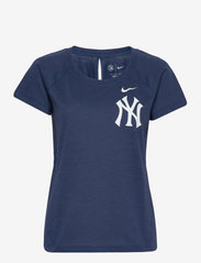 New York Yankees Nike Summer Breeze Short Sleeve Fashion Top - MIDNIGHT NAVY HEATHER