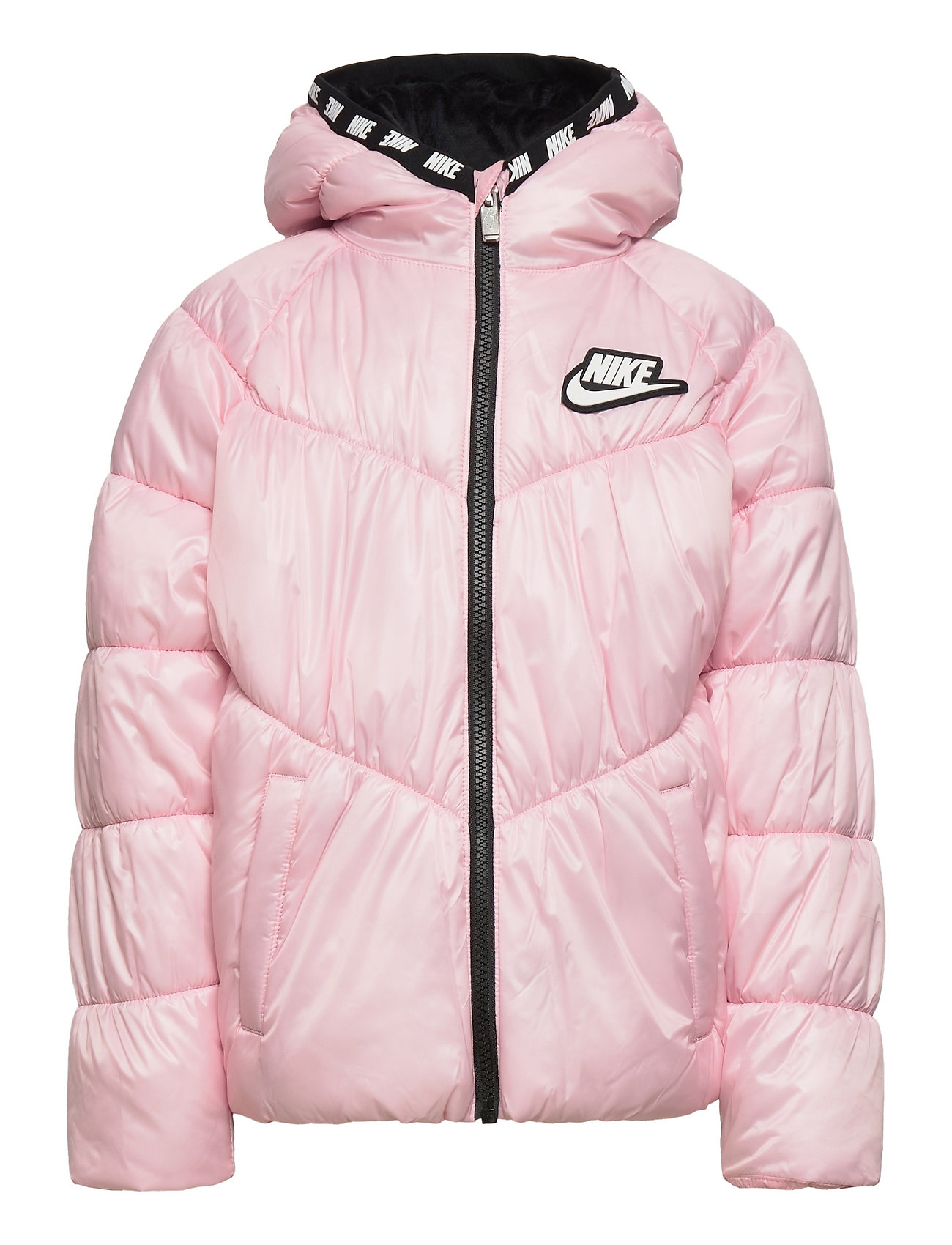 nike pink heart quilted jacket