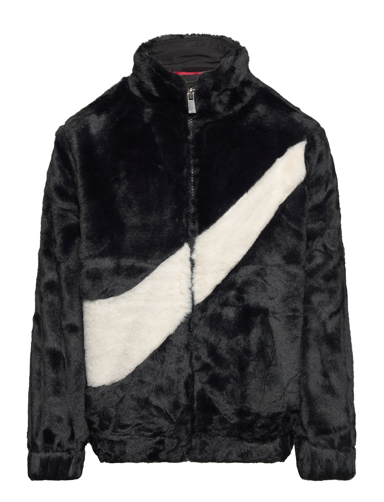 Big Swoosh Faux Fur Jacket Sport Fleece Outerwear Fleece Jackets Black Nike