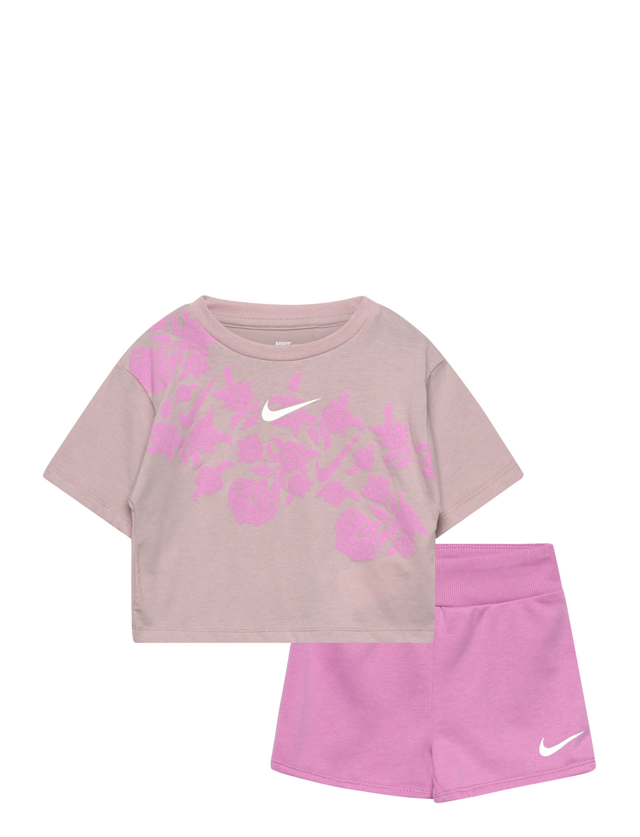 Nike Ks-Knit Short Set, 98/104, Pink, Sport > Sæt Med Kortærmet T-Shirt, Børn