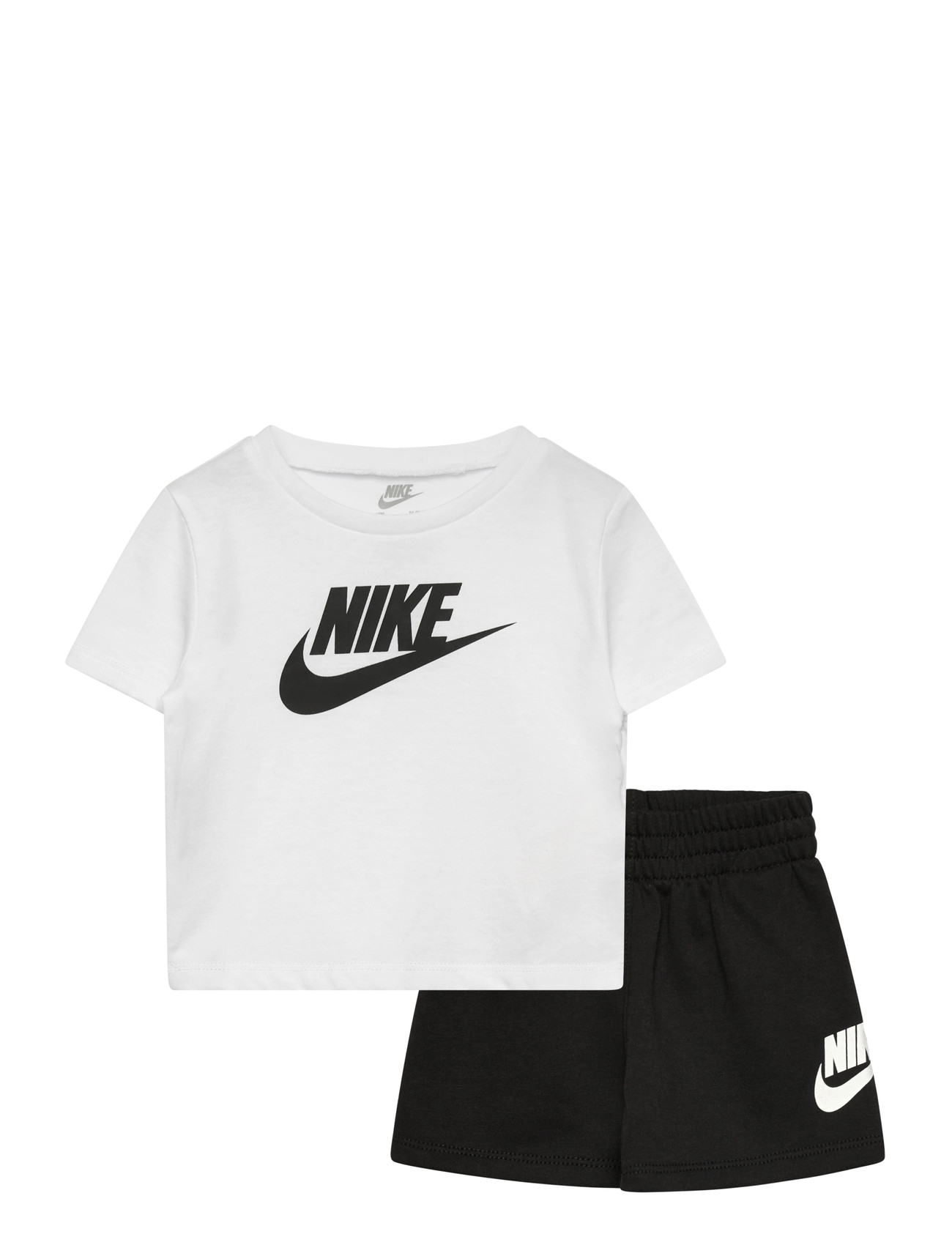 Nike Nkn Club Tee & Short Set, 74/80, White, Sport > Sæt Med Kortærmet T-Shirt, Børn