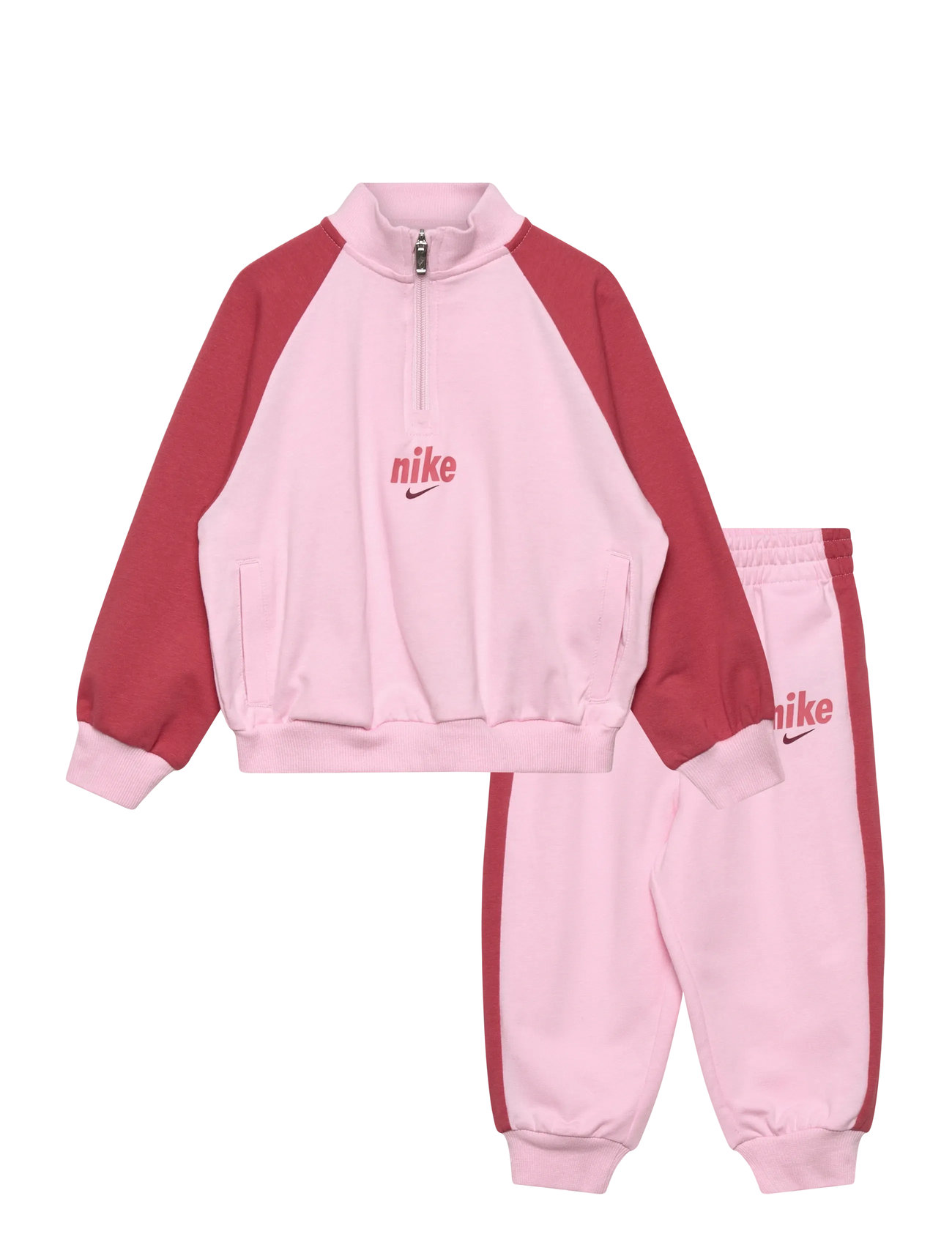 NIKE T8-French Terry Hose Set Pink - 86/92CM - Kinder
