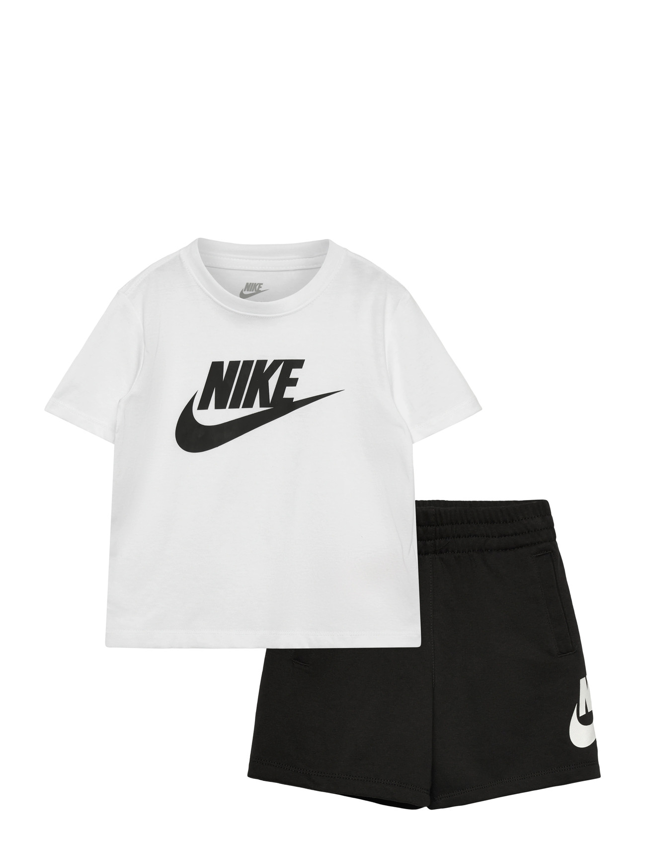 Nike Nkn Club Tee & Short Set, 98/104, White, Sport > Sæt Med Kortærmet T-Shirt, Børn