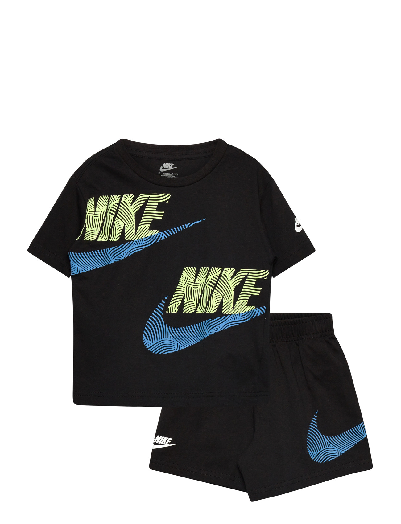 Nike Ks-Knit Short Set, 92/98, Black, Sport > Sæt Med Kortærmet T-Shirt, Børn