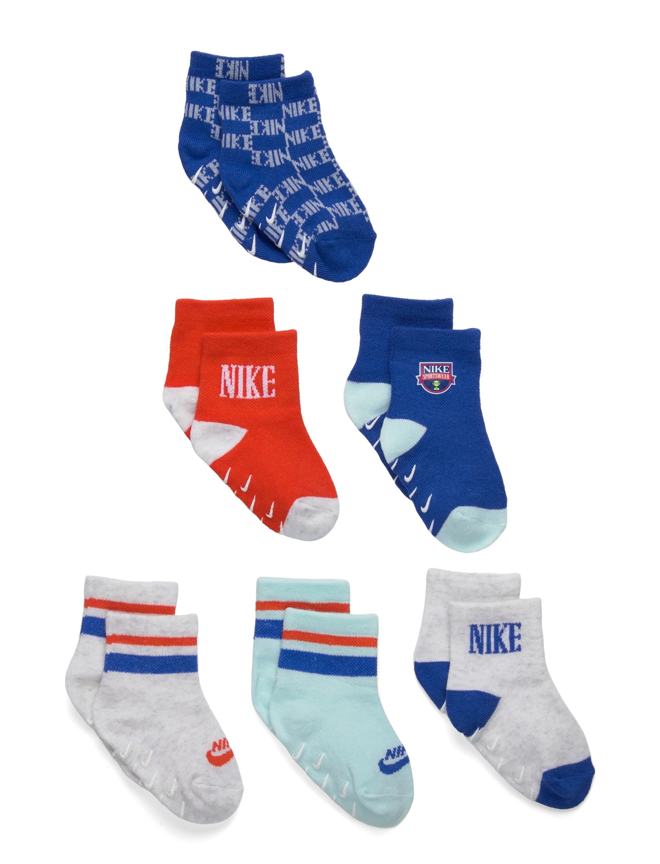 Nike 6Q-6Pk Quarter Sock, 2-4, Multi/patterned, Sport > Socks, Børn