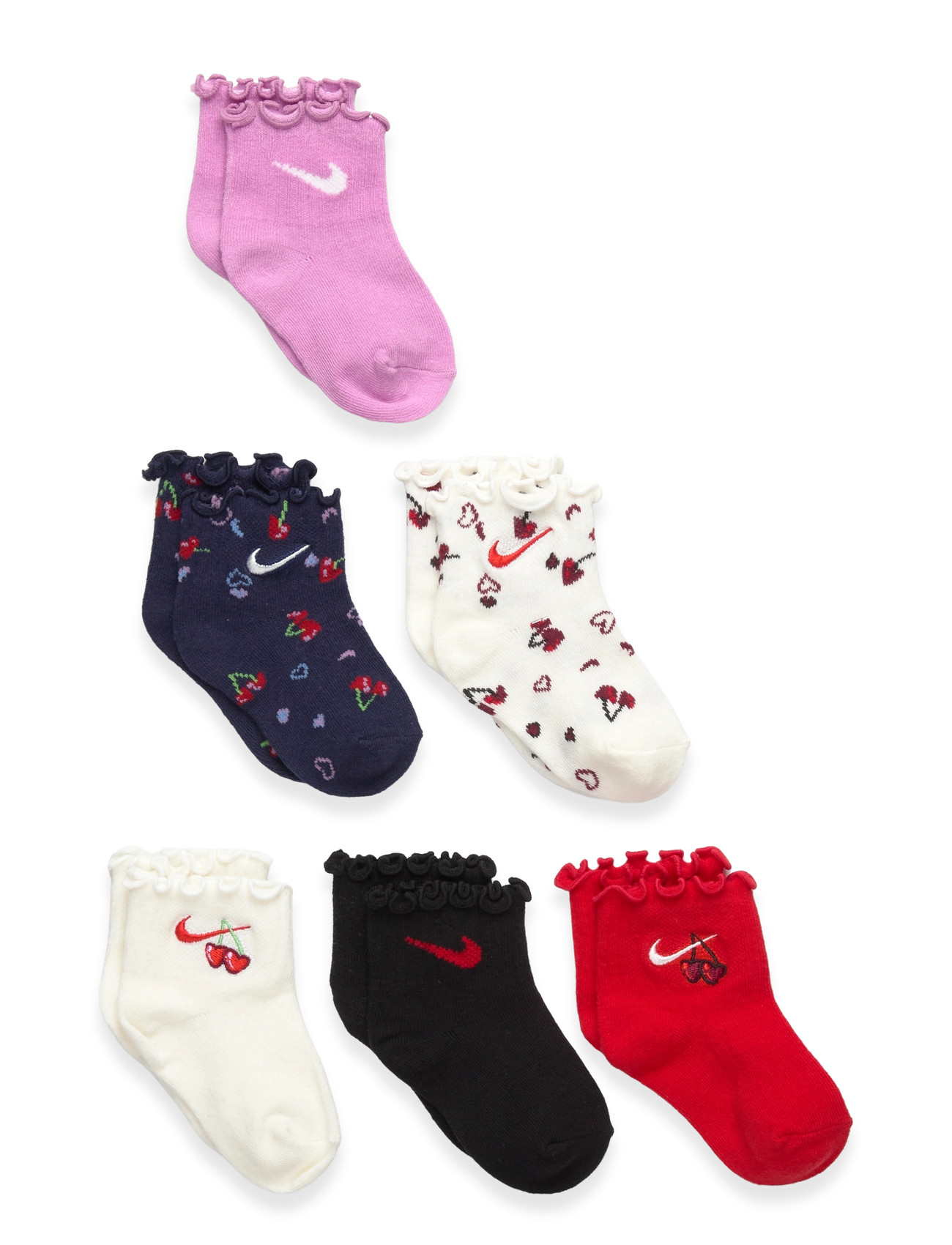 NIKE 6Q-6Pk Quarter Socke Patterned - 6-12M - Kinder