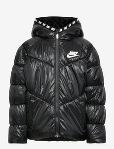 CHEVRON SOLID PUFFER JACKET - insulated jackets - black