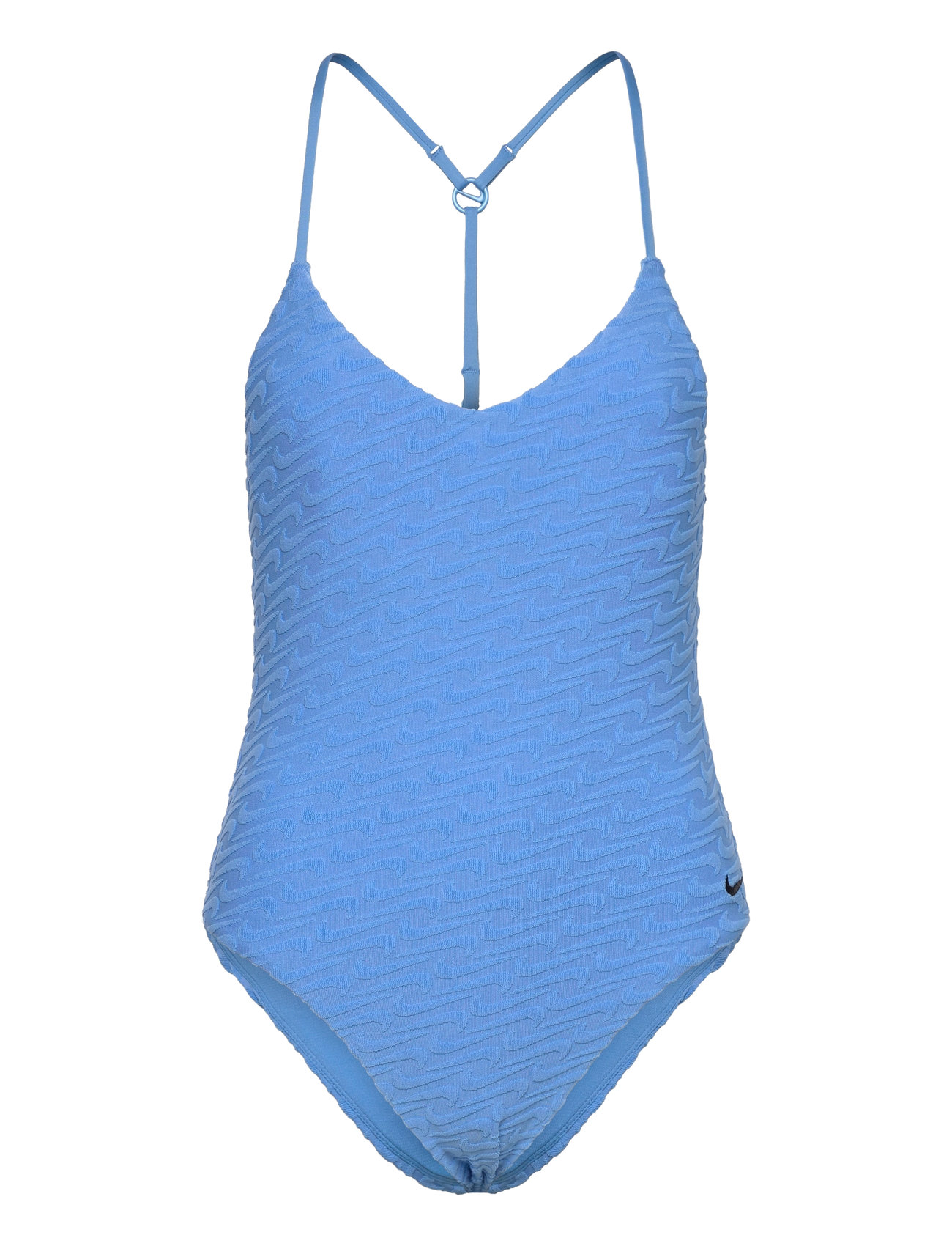 NIKE SWIM Nike Swoosh Terry Towelling V Neck One Piece Blau - XS - Damen
