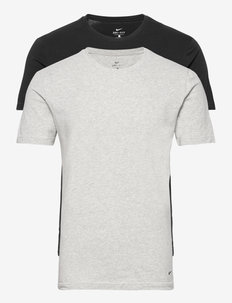 S/S CREW NECK 2PK - t-shirts - grey heather/black