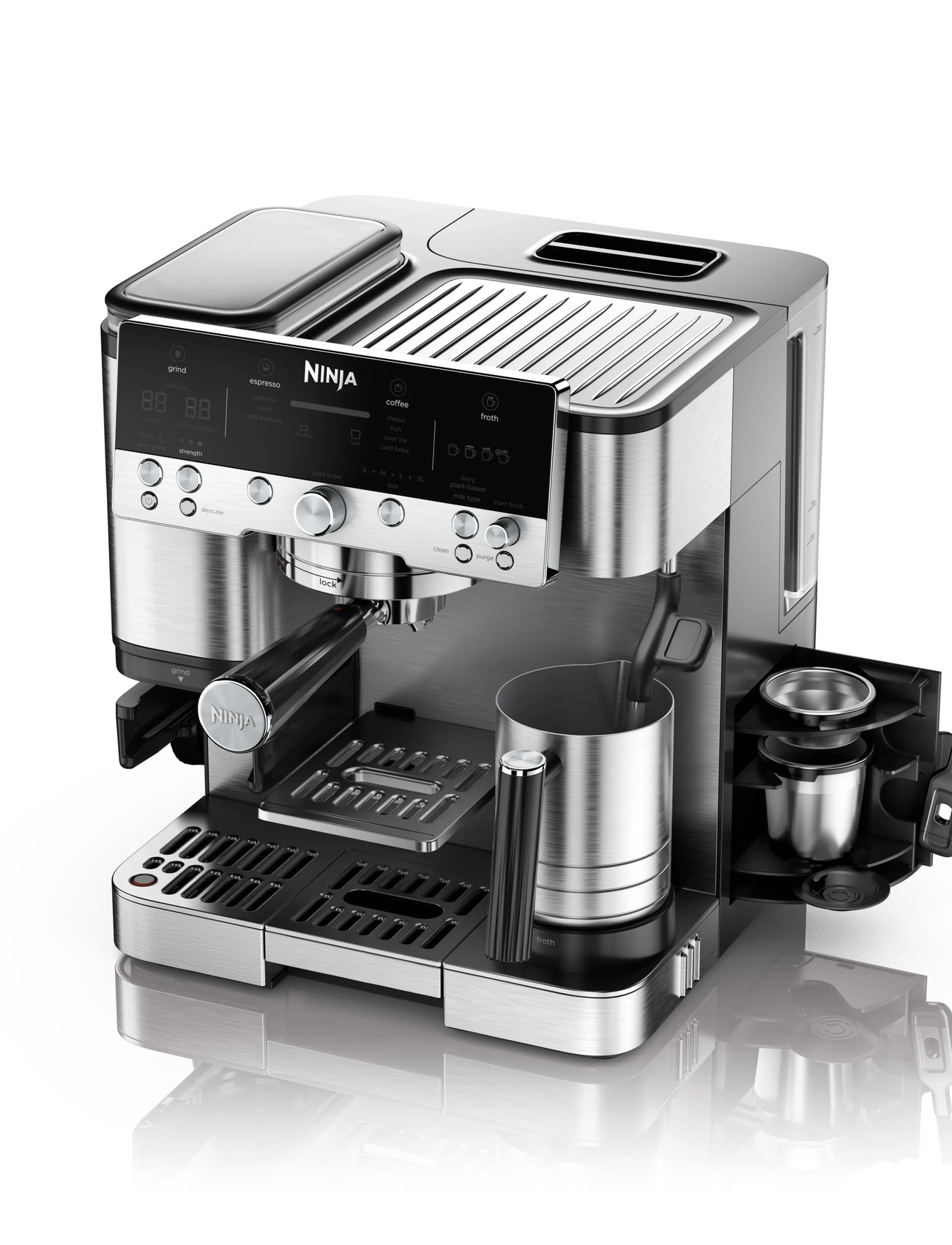 Ninja Ninja Luxe Café Premier 3-I-1 Espresso Machine, 15 BAR, Silver, Kaffemaskiner > Espressomaskiner, Unisex