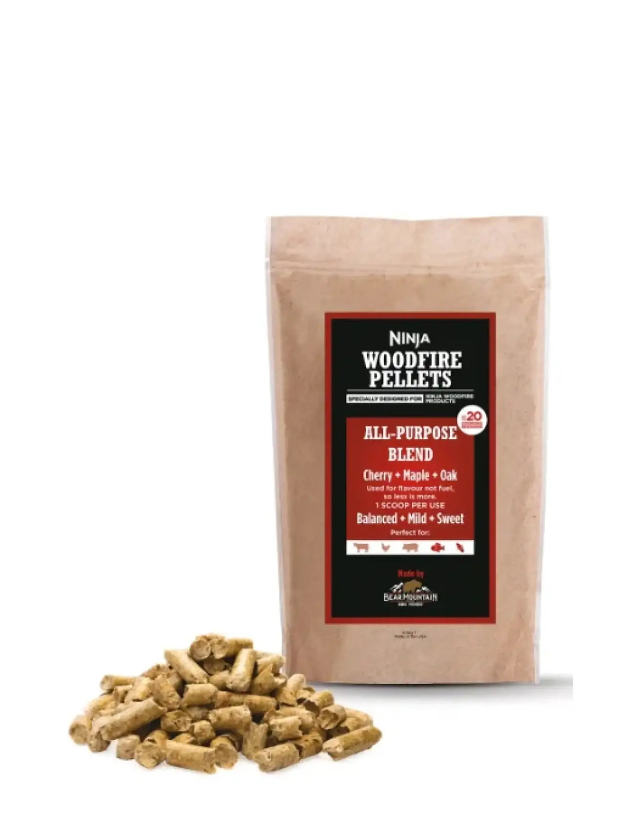 Ninja Ninja Woodfire Pellets All-Purpose, 15X 10X 25, Black, Køkkenredskaber > Grillredskaber, Unisex