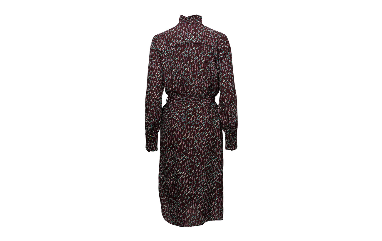 Noa Dress Red Long 100 Viscose Sleeve Print qT1pwqO