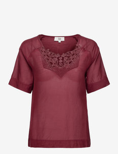 Shirt - blouses met korte mouwen - burgundy