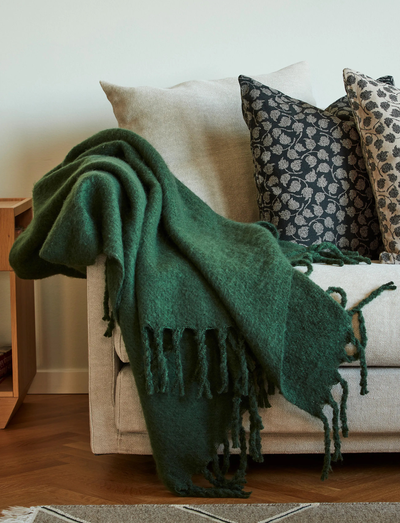 Noble House Blanket Tryggve, 125X150 cm, Khaki green, Puder & Tæpper > Tæpper & Plaider, Unisex
